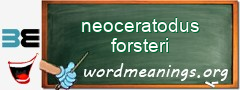 WordMeaning blackboard for neoceratodus forsteri